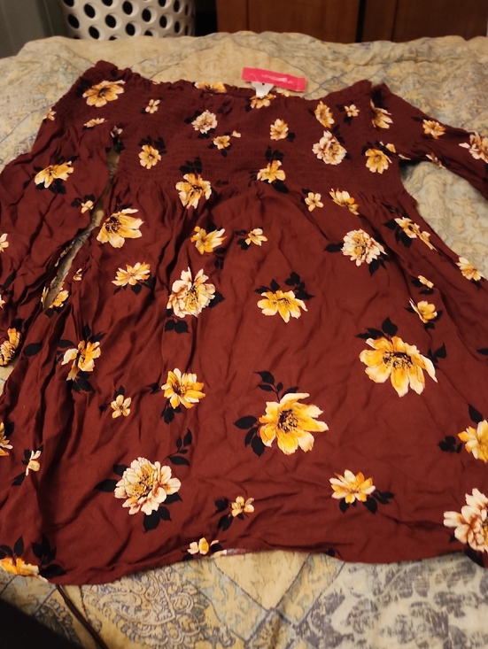Xhilaration Dresses & Skirts - Floral Off-Shoulder Dress with Yellow Blooms